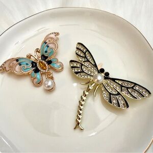 Elegant Butterfly and Dragonfly Brooch for sale